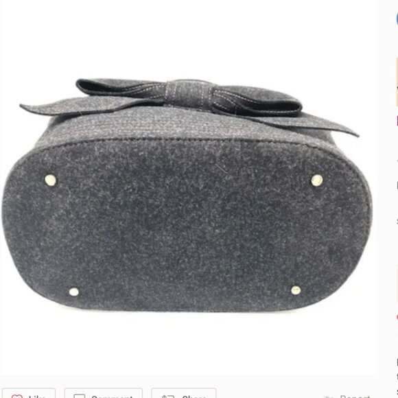 Kate Spade Walker Charcoal Wool Tate Handbag~Rare~Vintage~Classic - Picture 8 of 9
